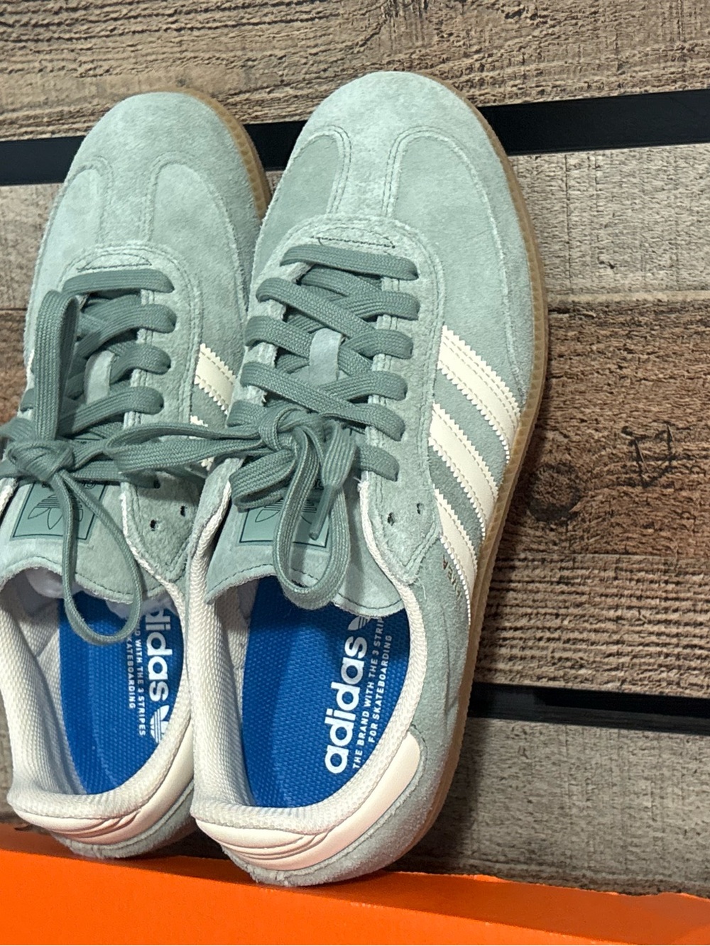 adidas Samba Suede Sneakers - Seafoam Green / White / Gum - Picture 3 of 6